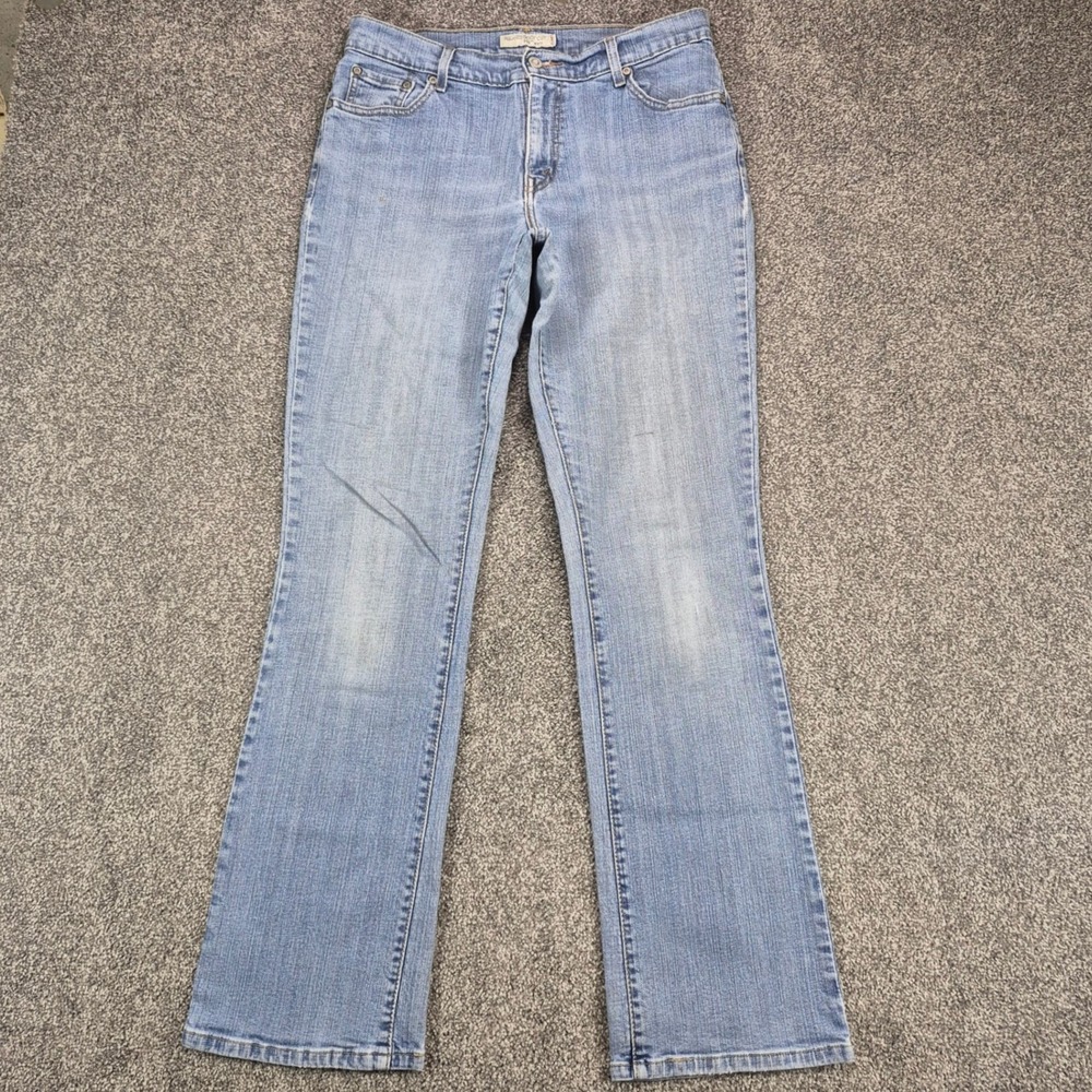 Levi's 550 Relaxed‎ Boot Cut Jeans Womens 12 Long (31x32) Blue Denim Stretch Y2K